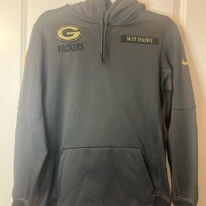 NFL On Field Green Bay Packers Hoodie Adult Small Odie Green Salute to Military